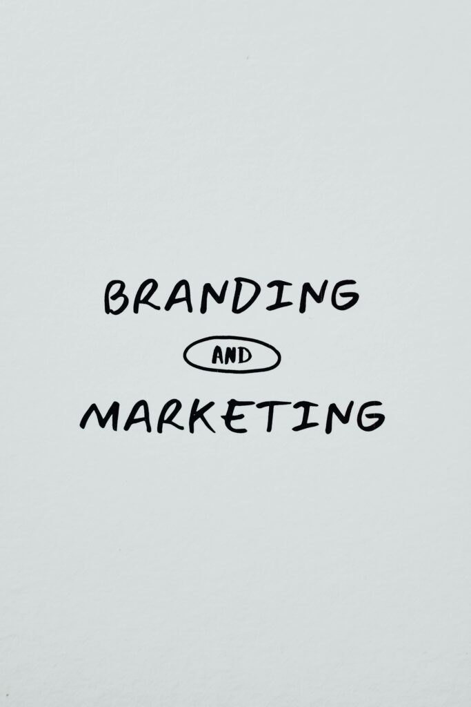 Minimalist text image focusing on branding and marketing concepts.